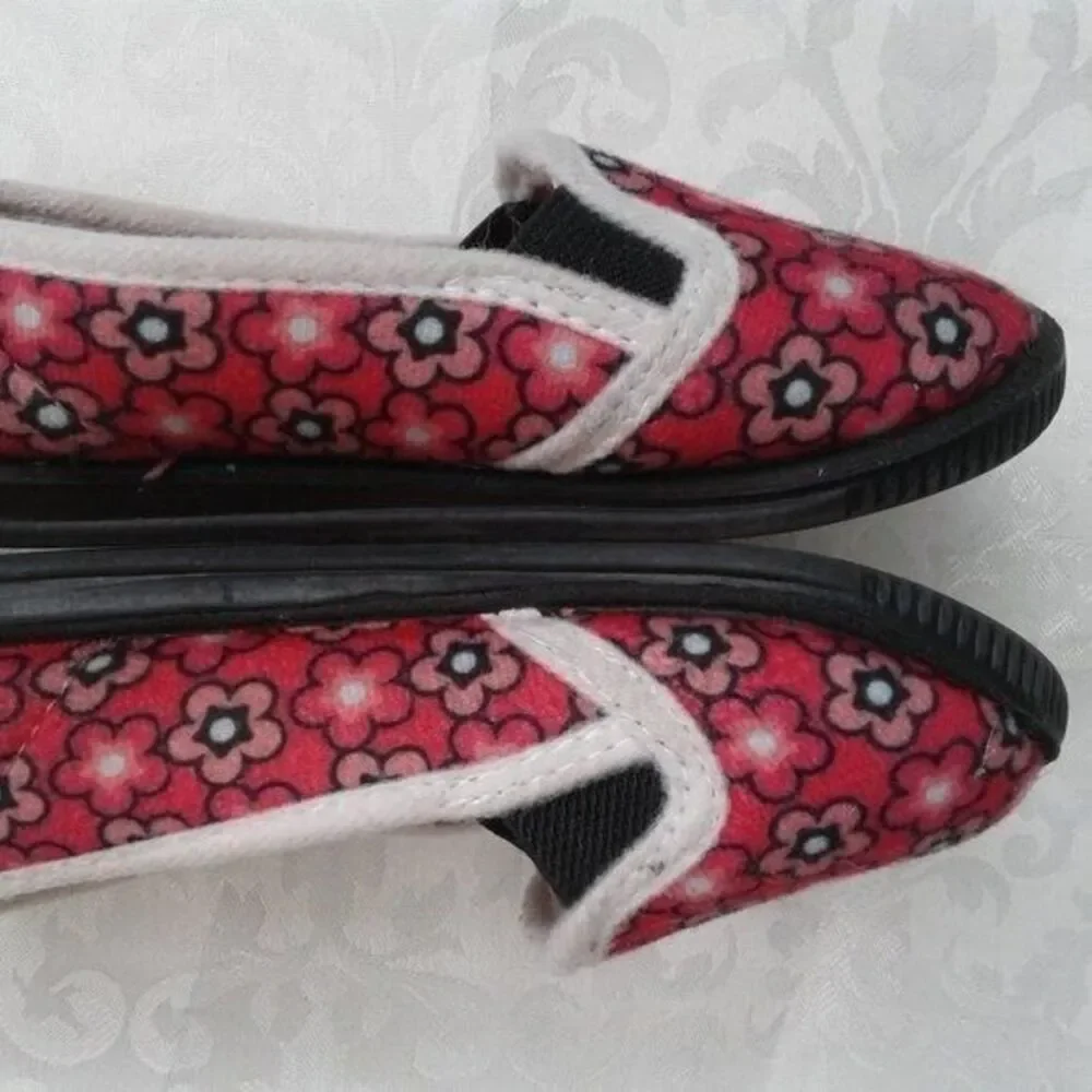 Foamtreads Little Kids Slippers Hot Pink Floral Sz10 Rubber Non-Marking Sole EUC